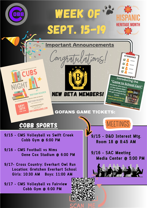 Week of Sept. 15-19